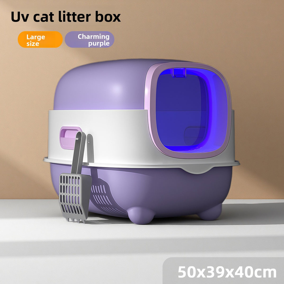 Enclosed Cat Litter Box with UV Light and Odour Control