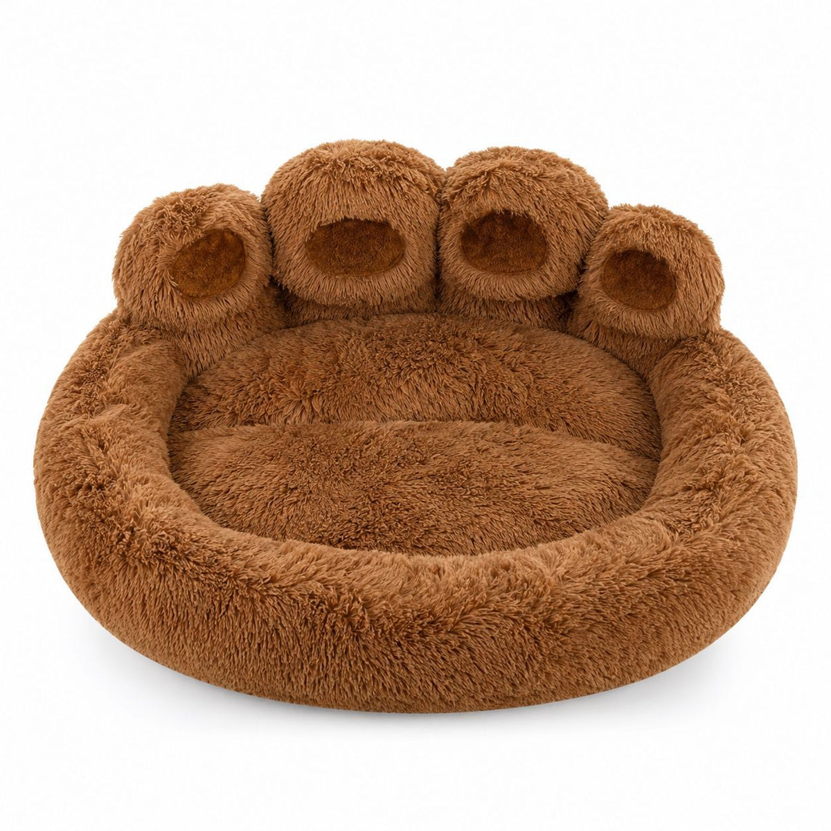 Plush Bear Paw Pet Bed, Large Cuddly Nest for Dogs and Cats