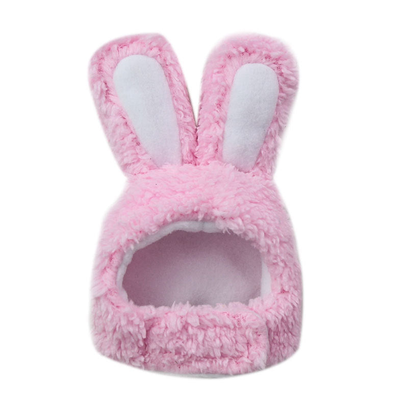 Cute animal headgear hat for cats and small dogs in Green Pompom Small, side view