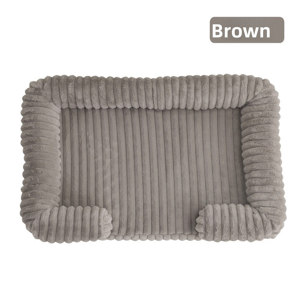 Warm PP cotton pet bed in apricot for dogs and cats