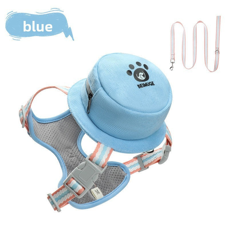 Small dog harness with backpack and lead, 9 sizes available