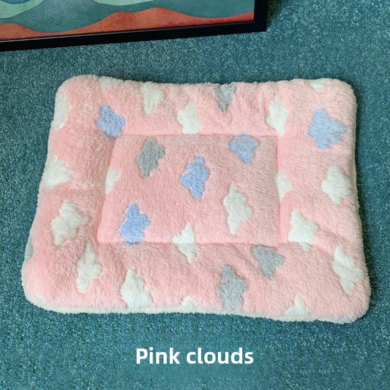 Plush flannel pet blanket mat with cute print, photo 17 of 55