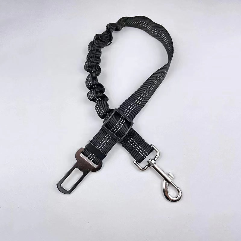 Short elastic dog lead and car seat belt, available from Pet Royale UK