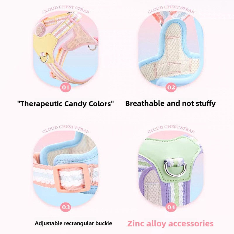 Soft mesh puppy harness with lead, 3 sizes available