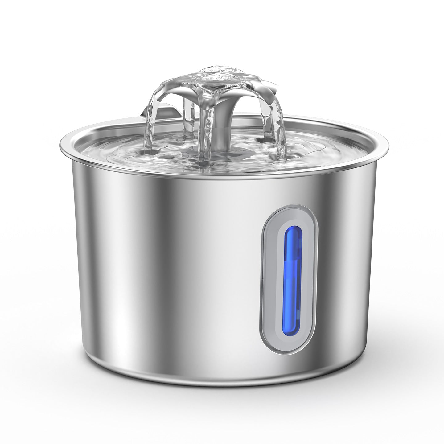 304 Stainless Steel Pet Water Fountain, 2.2L Circulating Dispenser with Filter System
