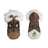 Hooded padded dog jacket with faux fur collar in Green, top view