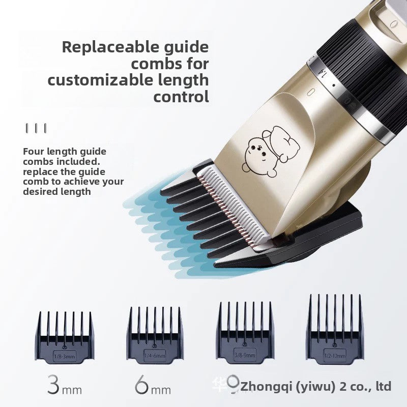Quiet Ceramic Blade Pet Hair Clipper Kit with Guide Combs