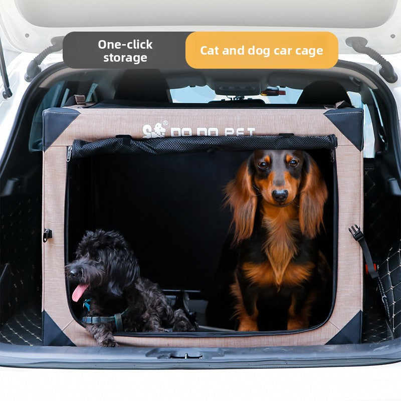 Foldable car pet crate for dogs and cats, main product photo