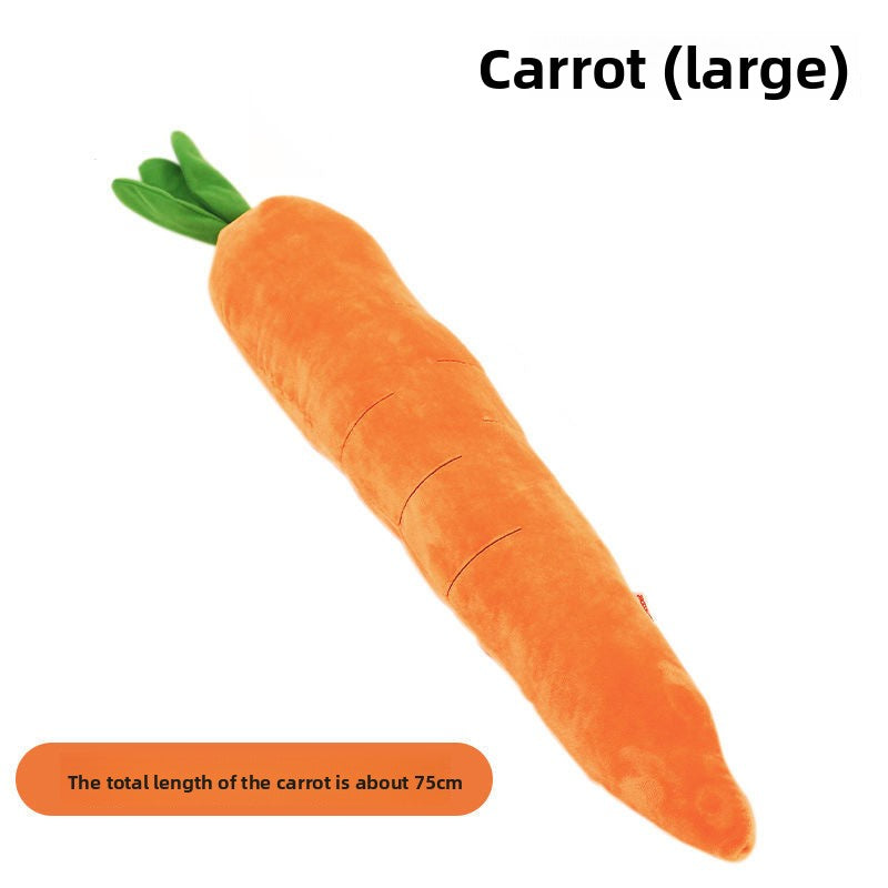 Plush carrot dog toy with crinkle leaves, photo 6 of 6