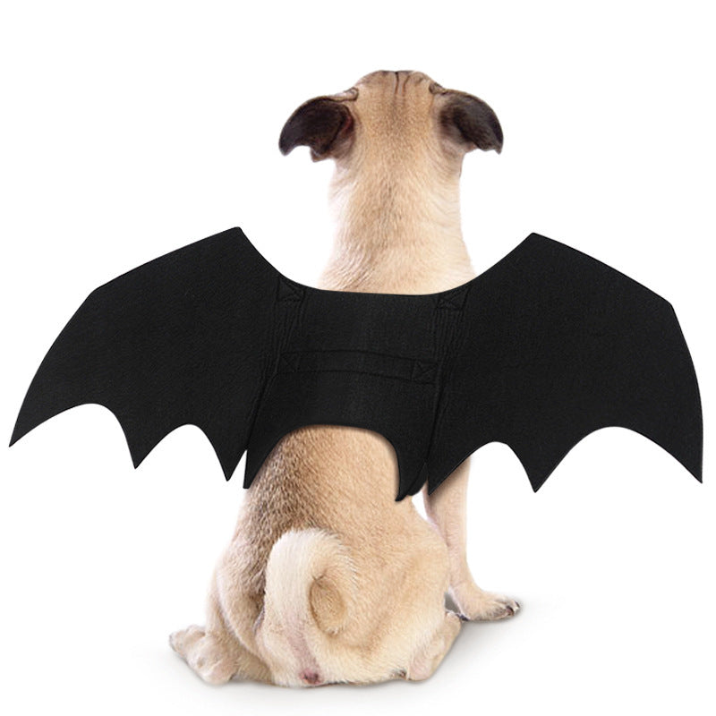 Halloween felt bat wings for dogs and cats in Wings Medium, side view