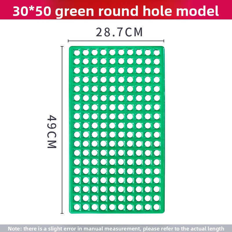 Green plastic rabbit cage floor mat with drainage holes, view 6