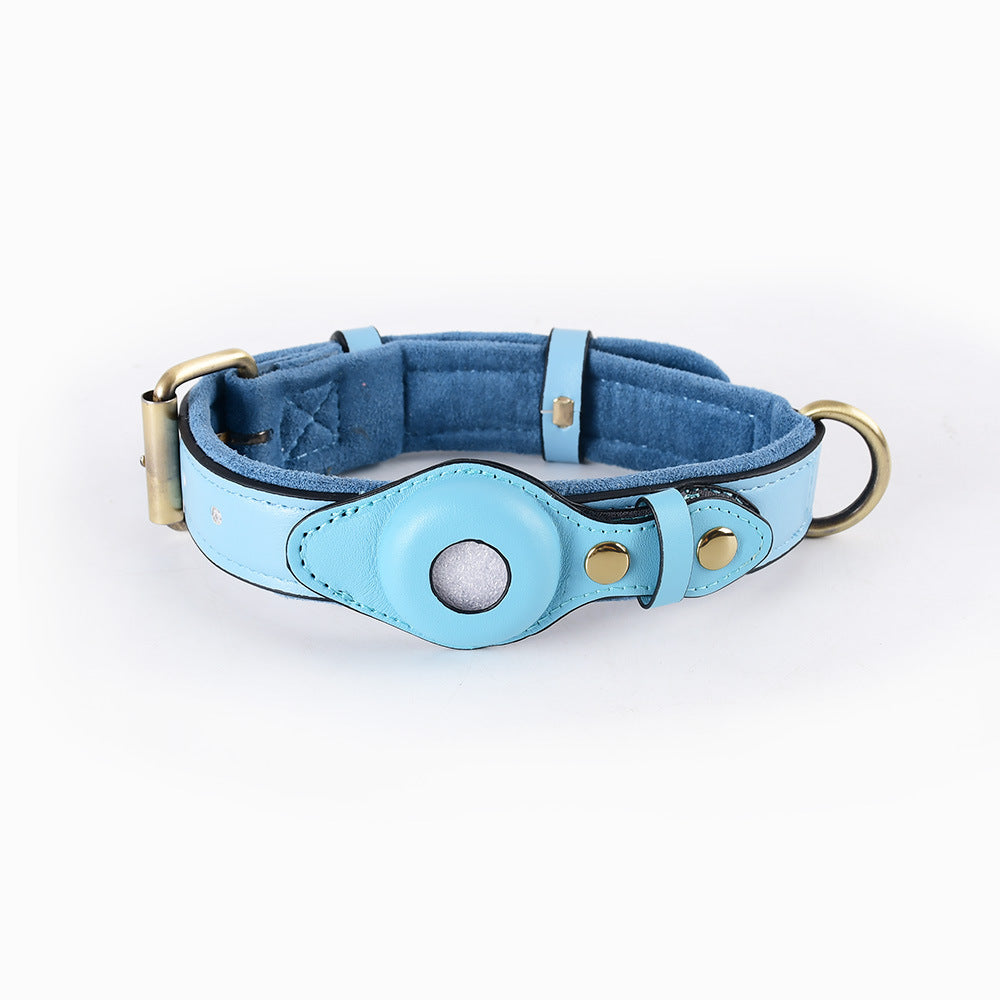 Dog collar and lead sets with tracker holder in five colours