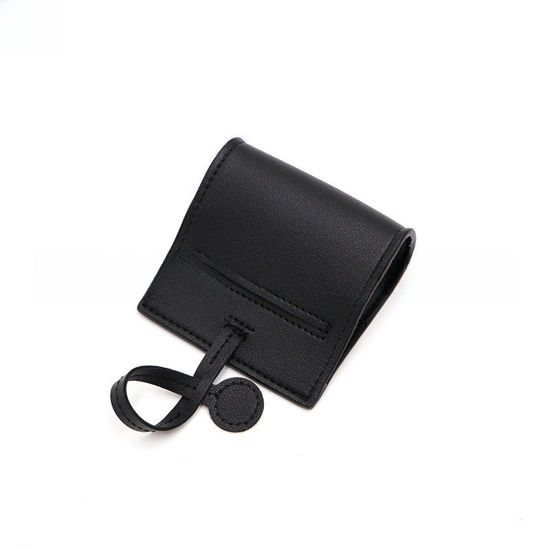Round faux leather poo bag dispenser with clip, product image 6