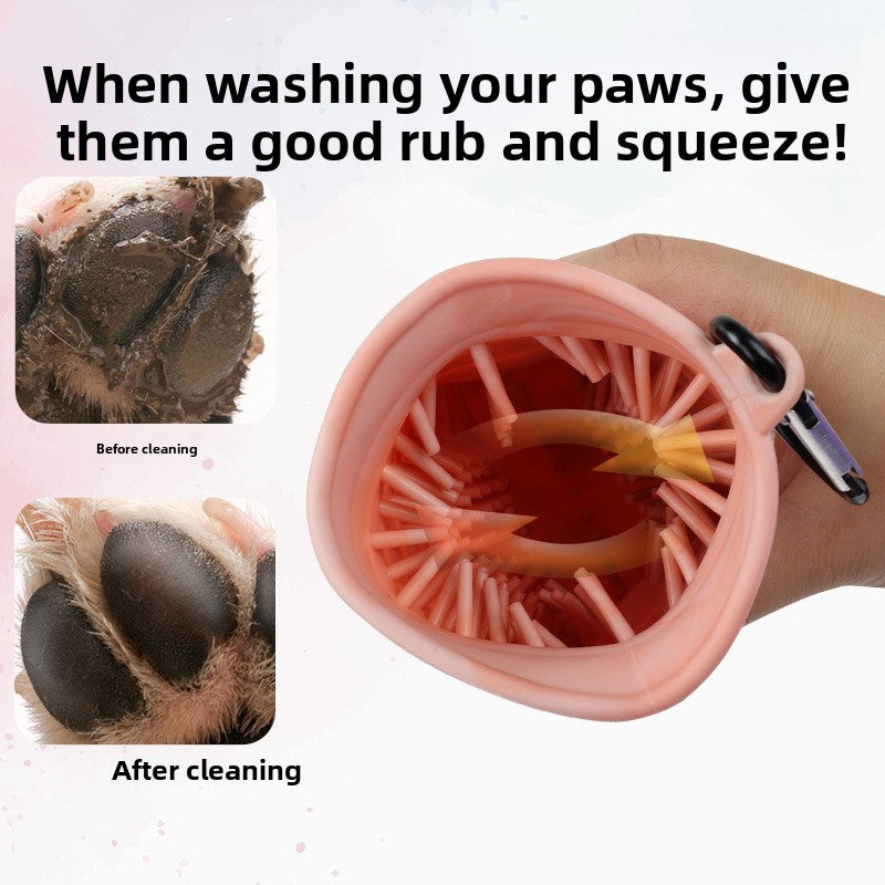 Handheld Silicone Dog Paw Cleaner with Soft Bristles