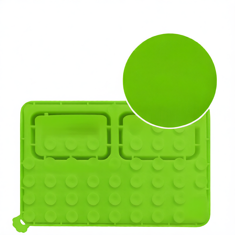 Silicone slow feeder lick mat for dogs, alternative angle view