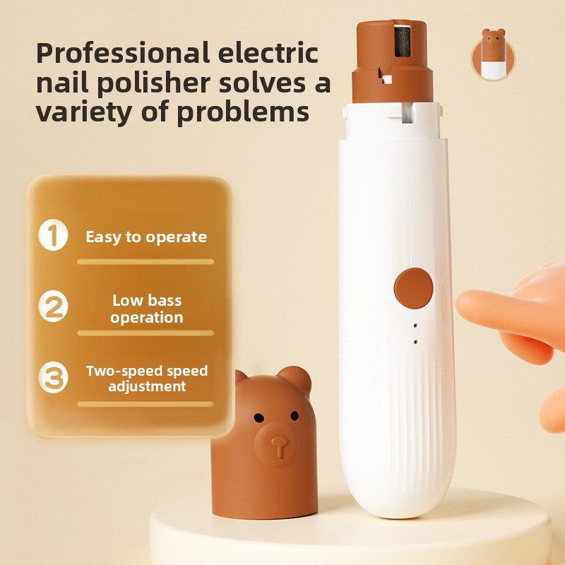 Two-Speed LED Pet Nail Grinder, Quiet Rechargeable for Cats and Dogs