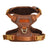 Retro leather look dog harness in brown on a small dog