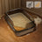 Extra Large Semi-Enclosed Cat Litter Box, High Sided Anti-Splash