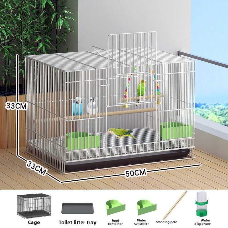 Iron bird cage for budgies and cockatiels in black or white, view 18