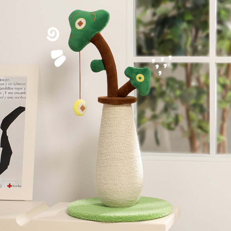 Bamboo-style cat scratching post and climbing frame, main product photo