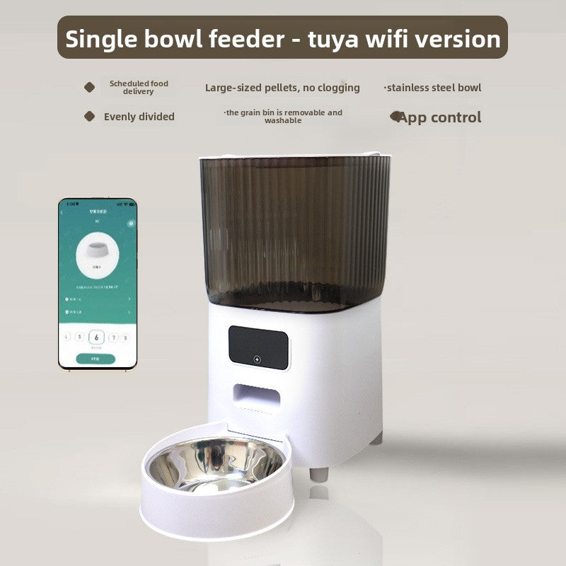 Automatic Cat Feeder with WiFi App Control, Timed Feeding and Optional Camera