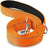 Reflective nylon dog lead with padded handle in blue