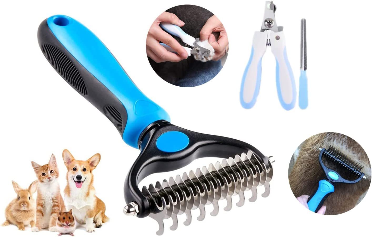 Stainless Steel Dematting Comb for Matted and Knotted Dog Fur
