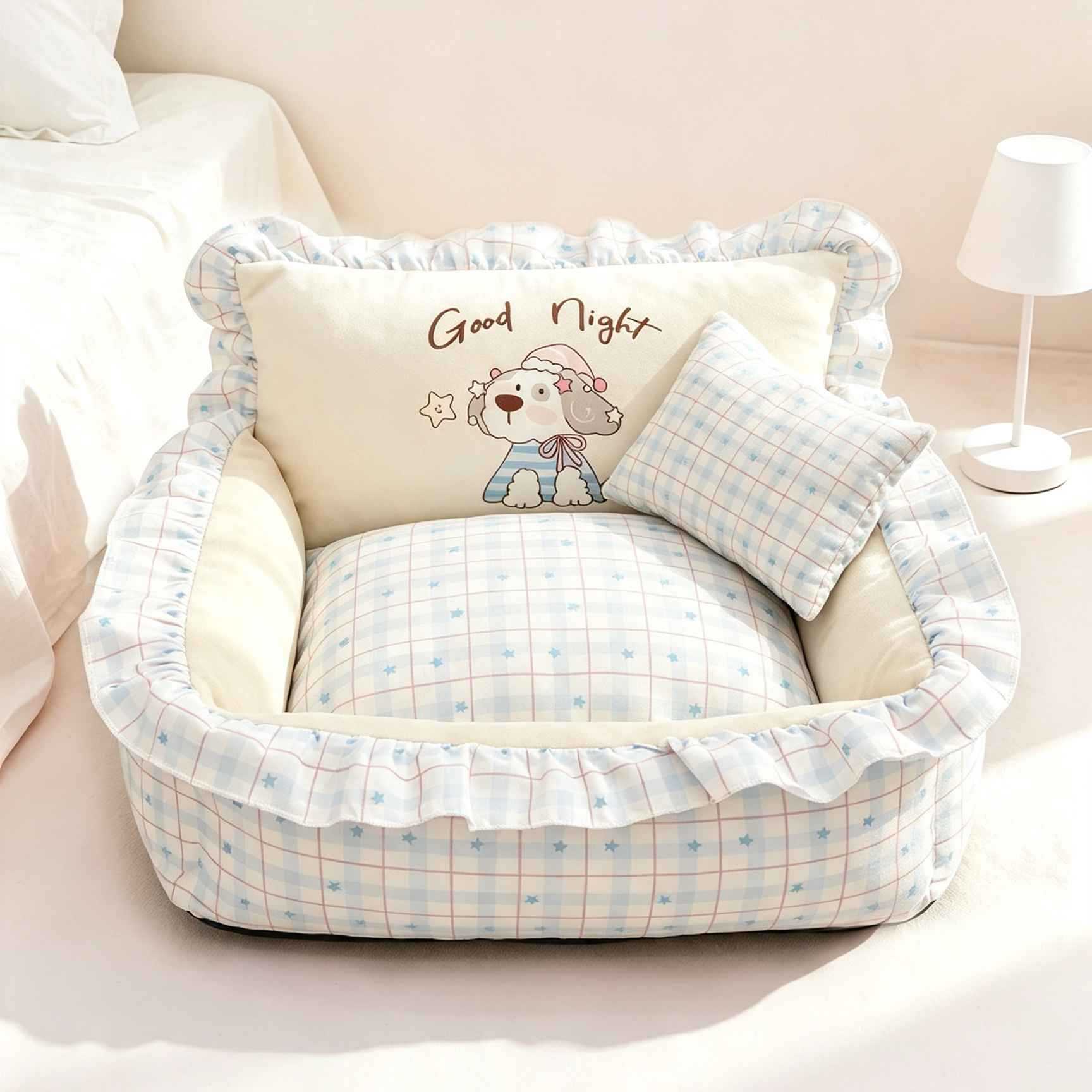 Oxford Cloth Deep Sleep Bed for Small Dogs, Removable Cover