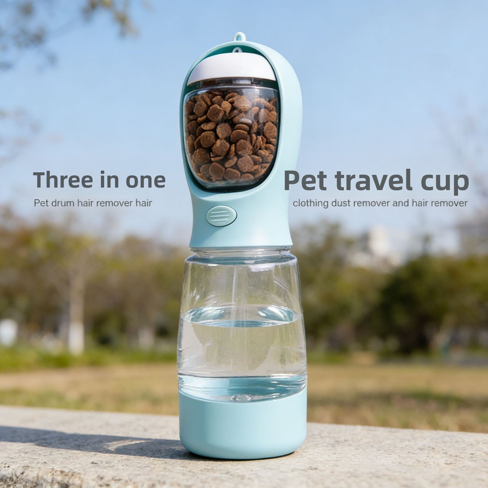 Portable 3-in-1 Pet Water Bottle with Food Container and Waste Box for Dog Walks
