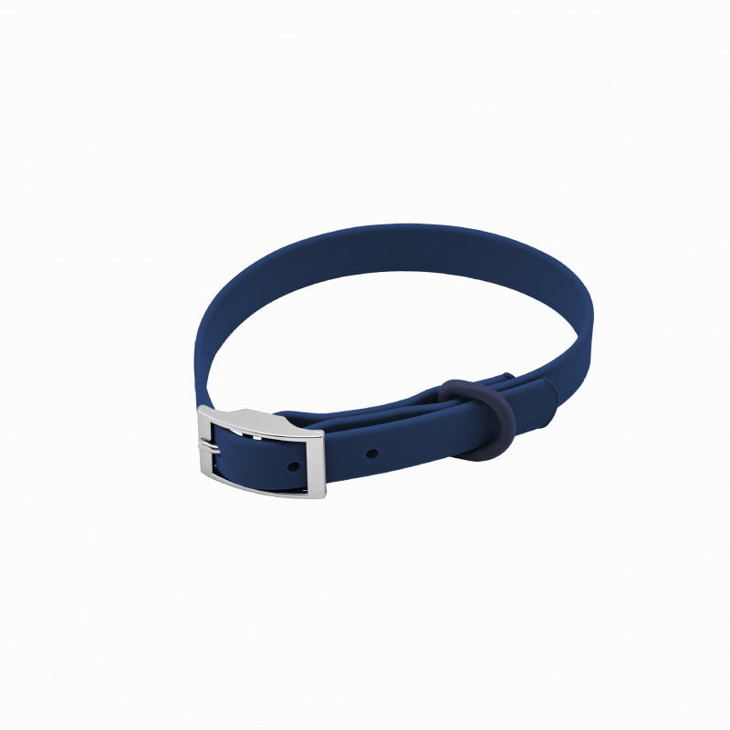 Silicone pet collar with alphabet letters in Brown Collar, front view