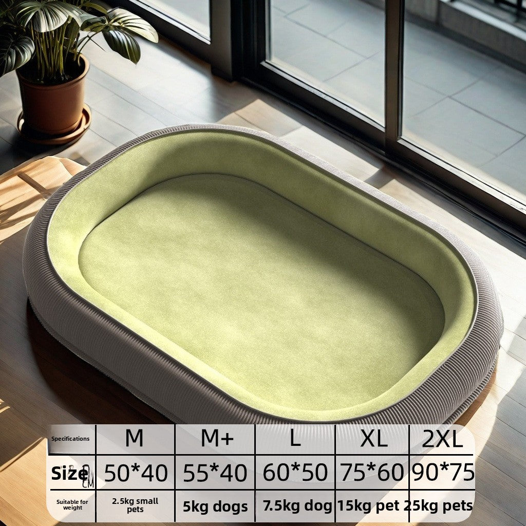 Removable washable pet bed in green for dogs