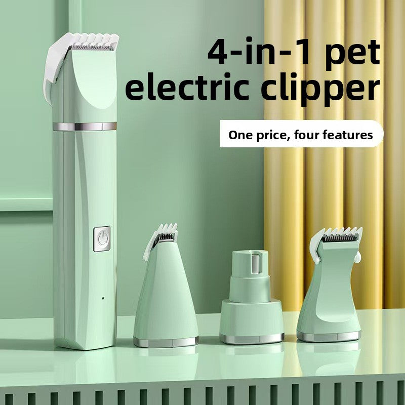 Quiet Battery Pet Hair Clipper Set with Paw Shaver and Grinder