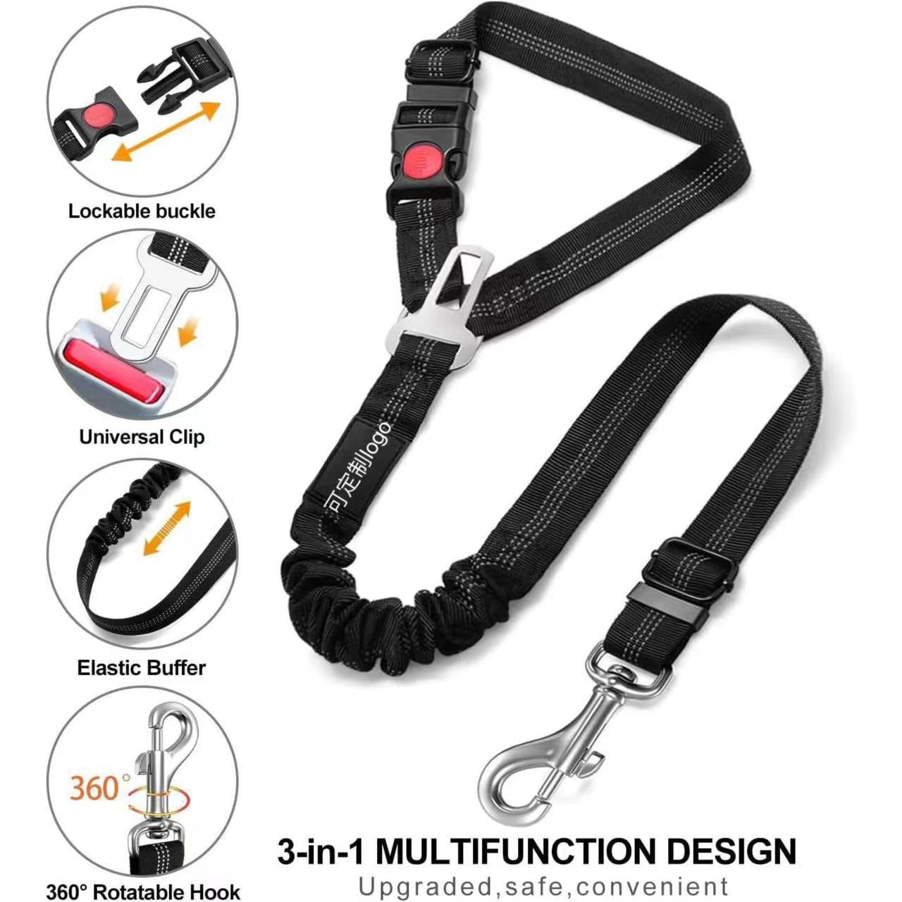 Shock-absorbing bungee lead for large dogs, close-up detail view