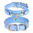 Heart rhinestone PU leather pet collar in Pink, showing size and shape