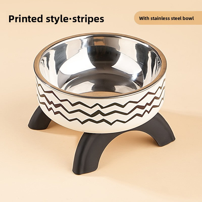 Elevated Pet Food Bowl with Stainless Steel Insert