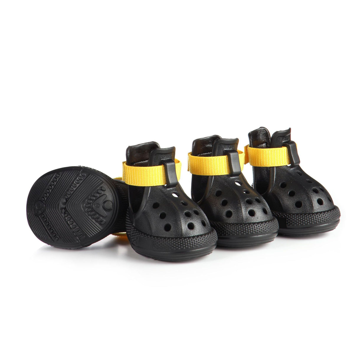 Breathable summer dog shoes with non-slip soles in Pink, side view
