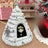Felt Christmas tree cone cat bed in yellow and white, product image 10