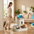 Automatic Pet Food and Water Dispenser with Gravity Feed, 2.3L Food and 1L Water Tank