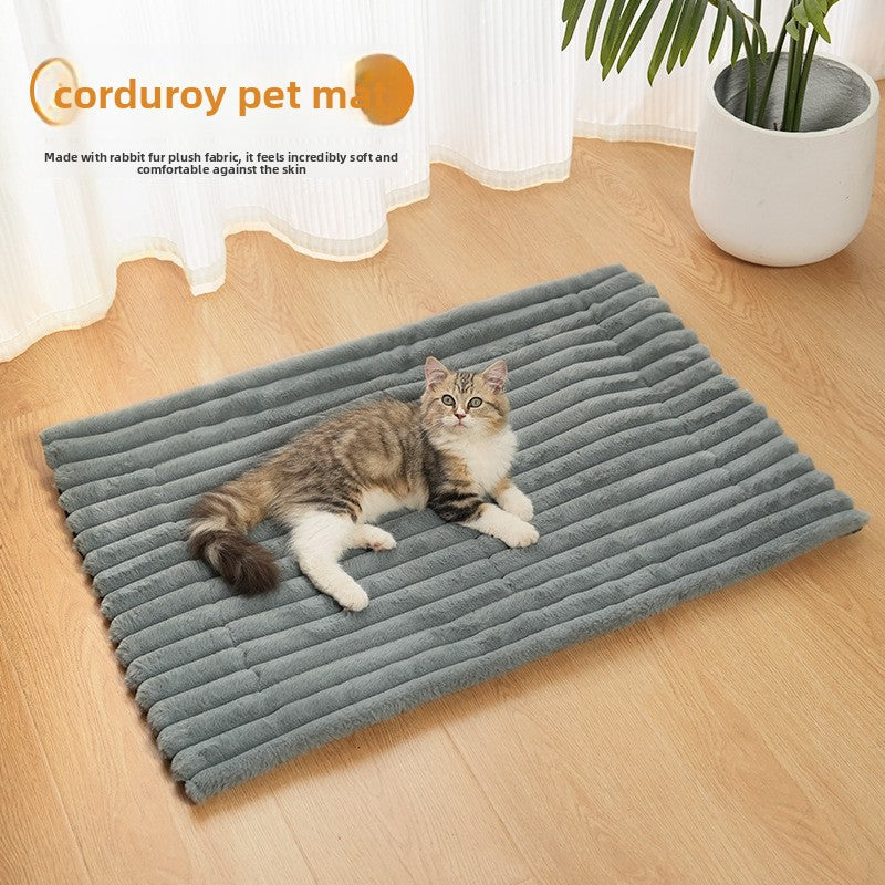 Cotton Velvet Pet Lying Mat, Machine Washable Warm Bed