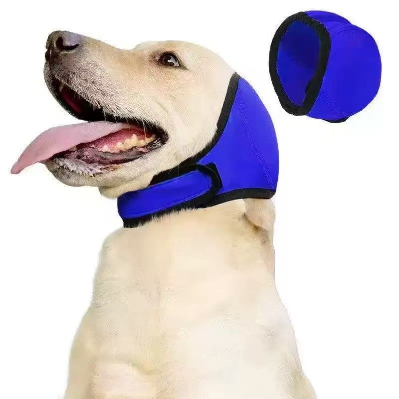 Calming Dog Hood, Neoprene Ear Wrap for Grooming and Noise Anxiety