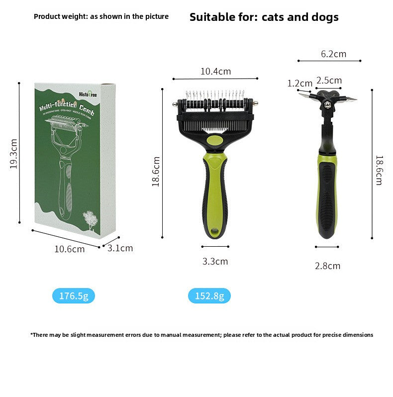 Dog and Cat Grooming Comb, Detangling and Deshedding Undercoat Tool