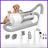Cordless Rechargeable Pet Grooming Vacuum with Grooming Scissors for Cats and Dogs