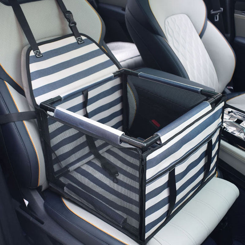 Black grey waterproof dog car booster seat with frame