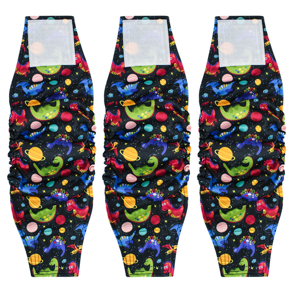 Washable Reusable Male Dog Diaper with Leak-Proof Absorbent Layer, Sizes S to XL