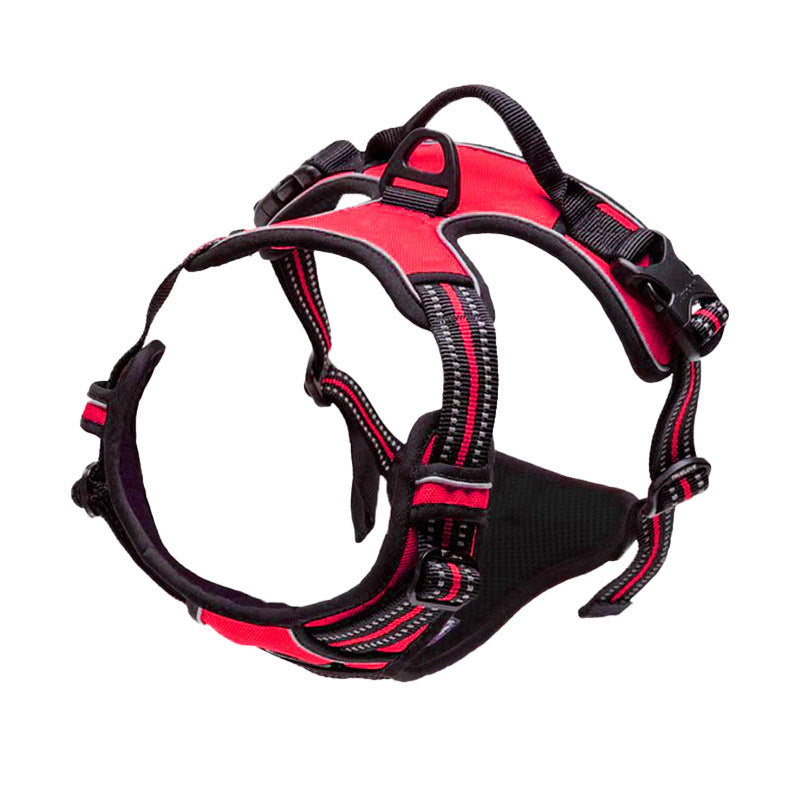 Escape-resistant reflective dog harness in black, product image 11