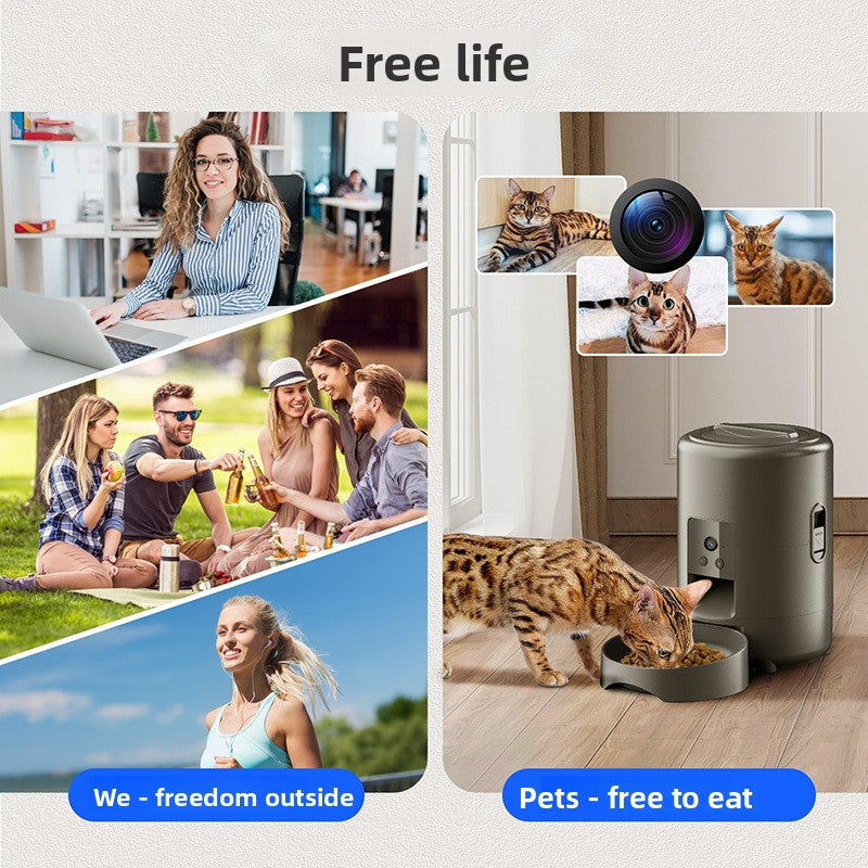 Smart Pet Feeder 2L with Timer, Portion Control and WiFi Control for Cats and Dogs