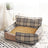 Washable cotton dog bed in plaid, alternative angle view