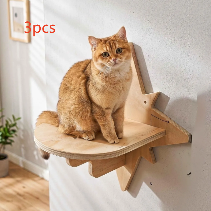 Star and moon cat wall shelves in Star Platforms, Set of 3