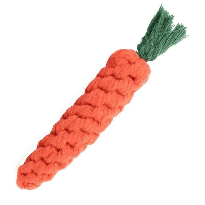 Woven carrot chew toy for small dogs teeth cleaning - photo 5