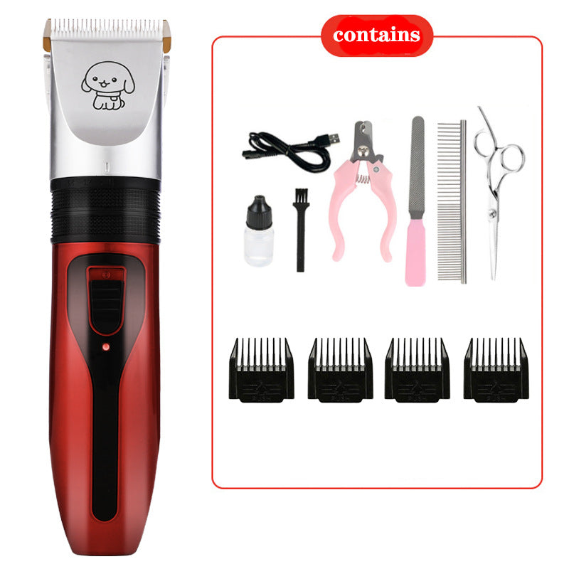 Cordless Dog Hair Clippers with Guide Combs, Low Noise Trimmer Kit